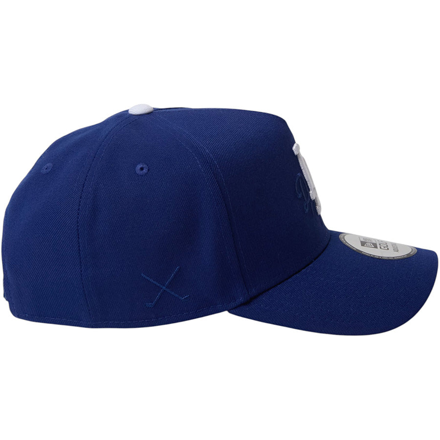NEW ERA 9FORTY A-Frame ロサンゼルス・ドジャース ダブルロゴ キャップ ネイビー/ダークブルー ゴルフアイコン刺繍 15125366