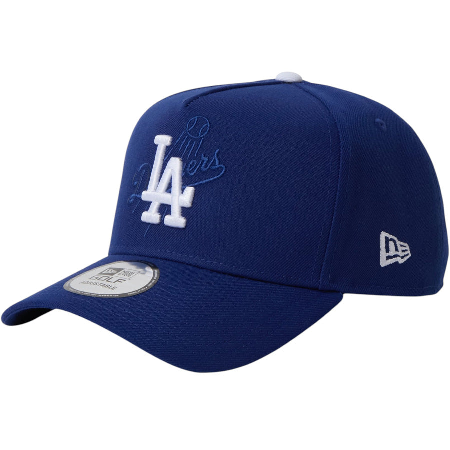 NEW ERA 9FORTY A-Frame ロサンゼルス・ドジャース ダブルロゴ キャップ ネイビー/ダークブルー 左斜め 15125366