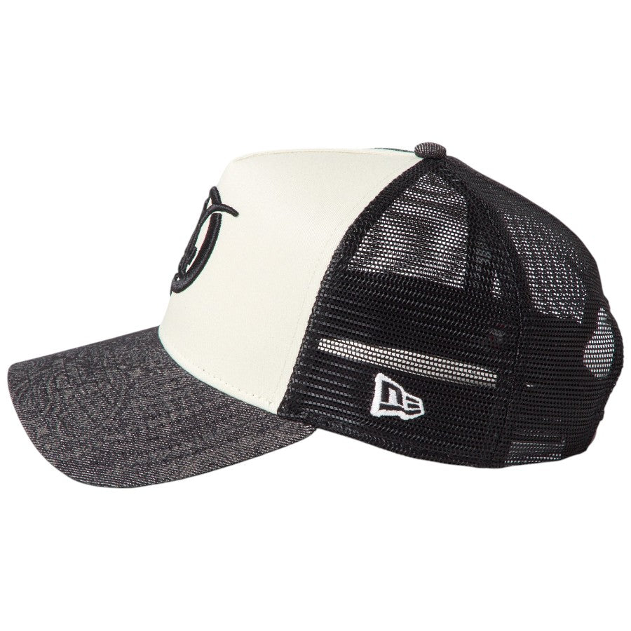 NEW ERA 9FORTY A-Frame Laser Burn Out Denim ドジャース NEフラッグロゴ刺繍 左向き 15137100