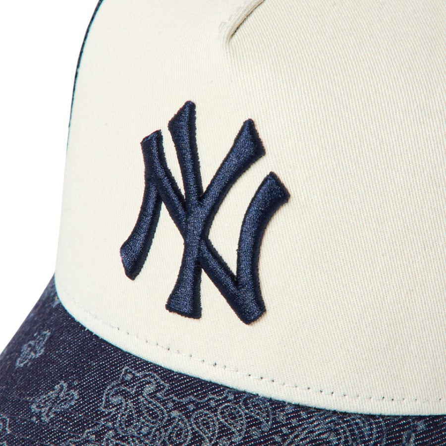 NEW ERA 9FORTY A-Frame Laser Burn Out Denim ヤンキース フロントロゴ詳細 15137097