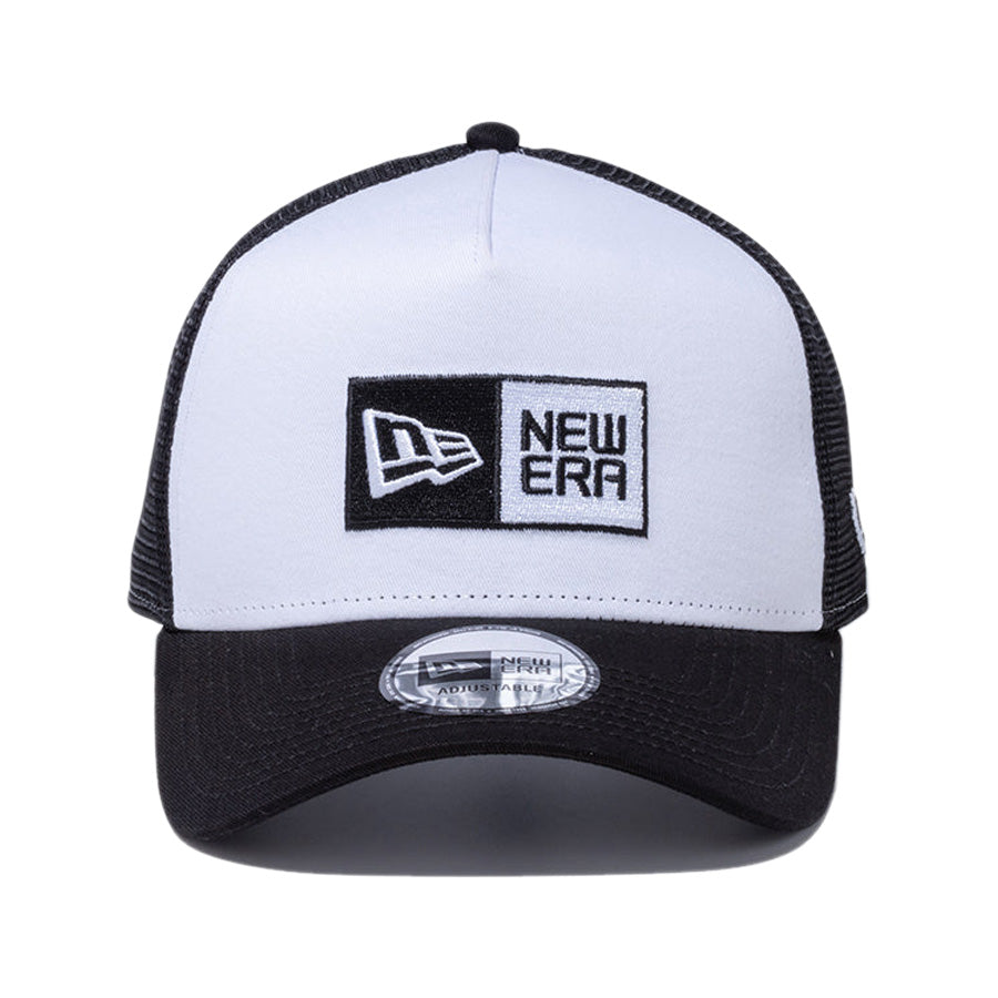 NEW ERA 9FORTY A-Frame トラッカー ボックスロゴ ホワイトパネル/ブラック 正面 14525000