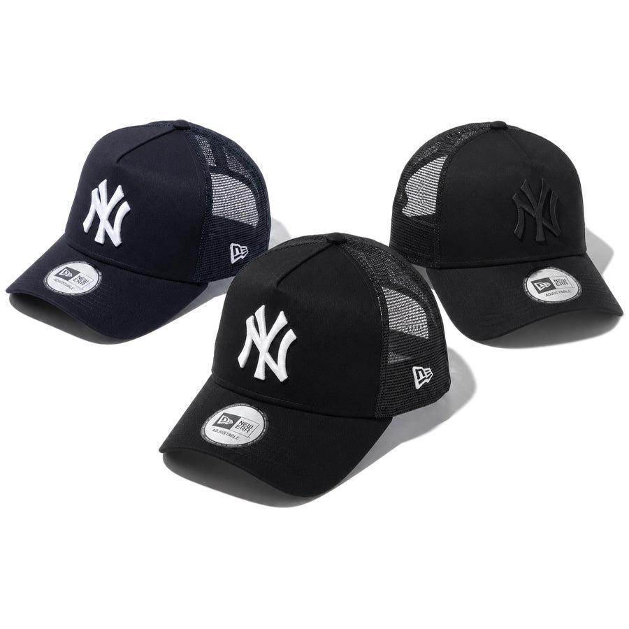 NEW ERA（ニューエラ）9FORTY A-Frame トラッカー ニューヨーク・ヤンキース メッシュキャップ ネイビー×ホワイト ブラック×ホワイト ブラック×ブラック