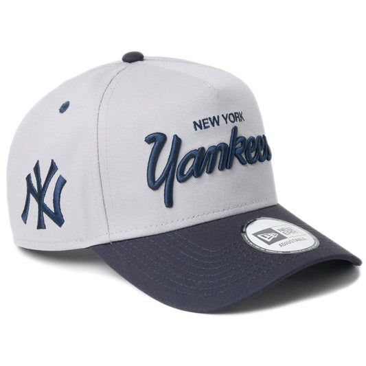 NEW ERA 9FORTY A-Frame ヤンキース グレー ネイビー 斜め