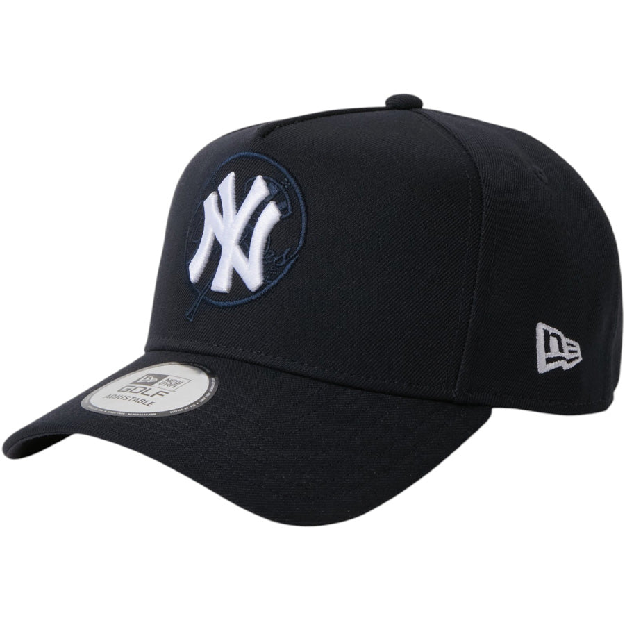 NEW ERA 9FORTY A-Frame ニューヨーク・ヤンキース ダブルロゴ キャップ ネイビー 左斜め 15125363
