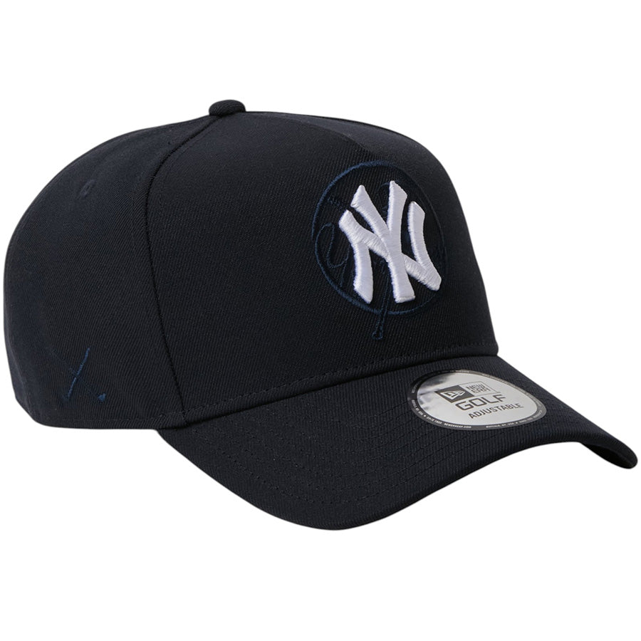 NEW ERA 9FORTY A-Frame ニューヨーク・ヤンキース ダブルロゴ キャップ ネイビー 右斜め 15125363