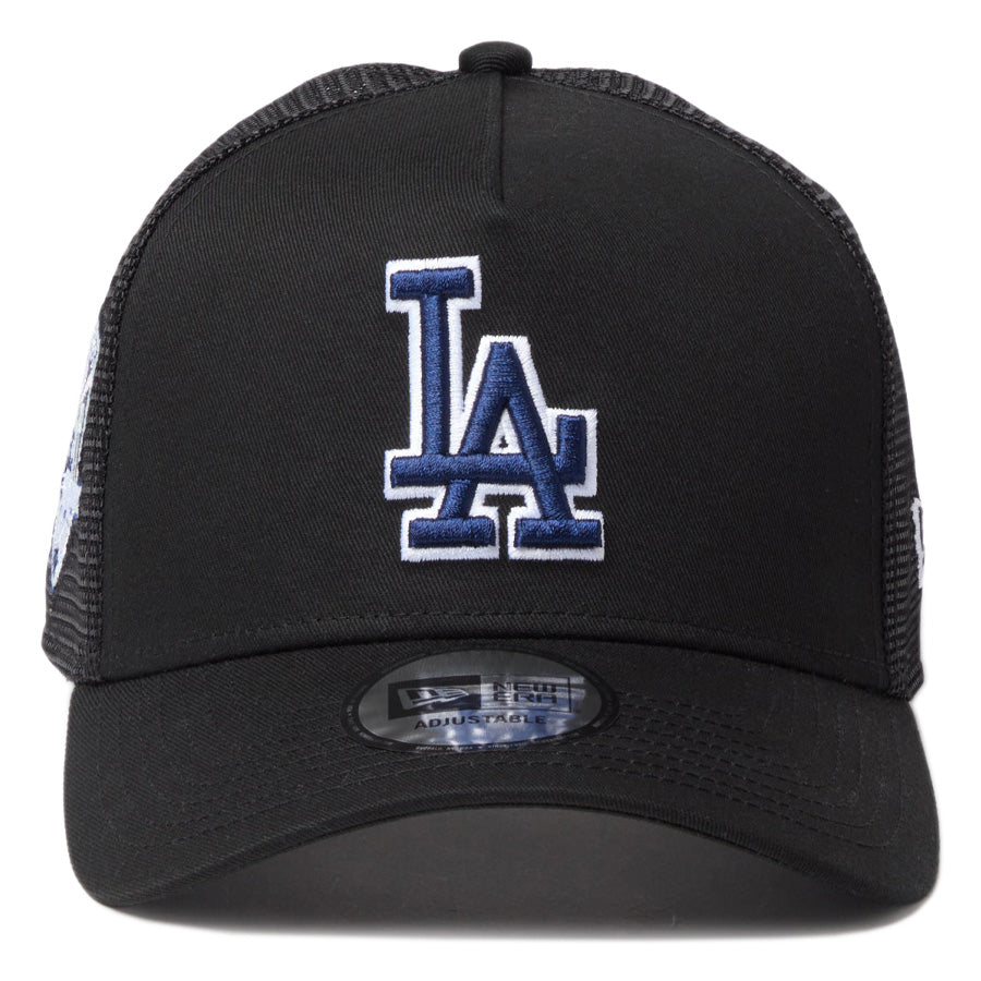 NEW ERA 9FORTY A-Frame ドジャース ブラック メッシュキャップ 正面