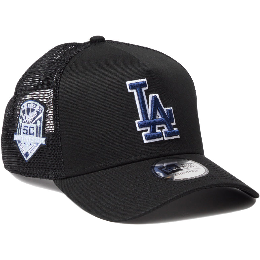 NEW ERA 9FORTY A-Frame ドジャース ブラック メッシュキャップ 右斜め