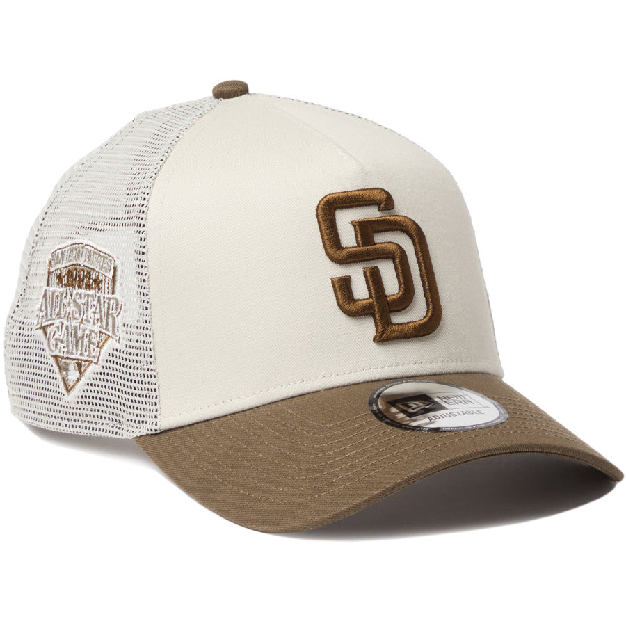 NEW ERA（ニューエラ）9FORTY A-Frame パドレス ストーン/モス 右斜め向き メッシュキャップ