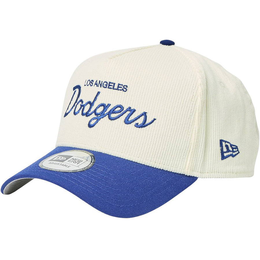 NEW ERA（ニューエラ）9FORTY A-Frame Summer Corduroy ドジャース クロームホワイト/ダークロイヤル 左斜め