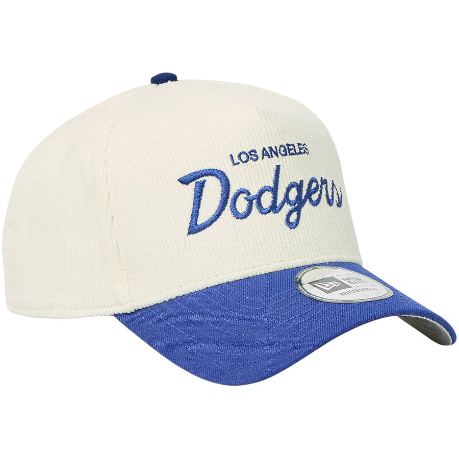 NEW ERA（ニューエラ）9FORTY A-Frame Summer Corduroy ドジャース クロームホワイト/ダークロイヤル 右斜め