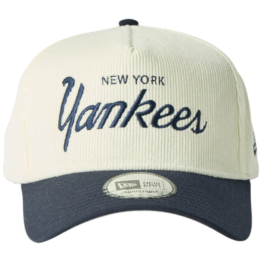 NEW ERA（ニューエラ）9FORTY A-Frame Summer Corduroy ヤンキース クロームホワイト/ネイビー 正面