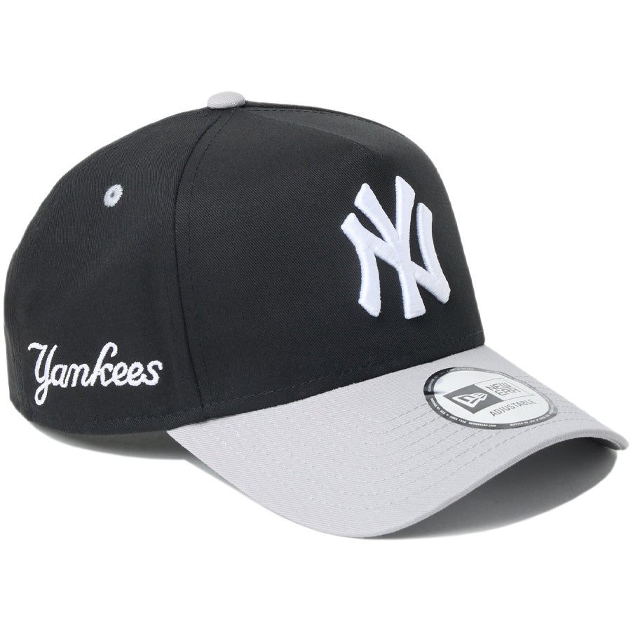 NEW ERA 9FORTY A-Frame ヤンキース ブラック グレー 斜め