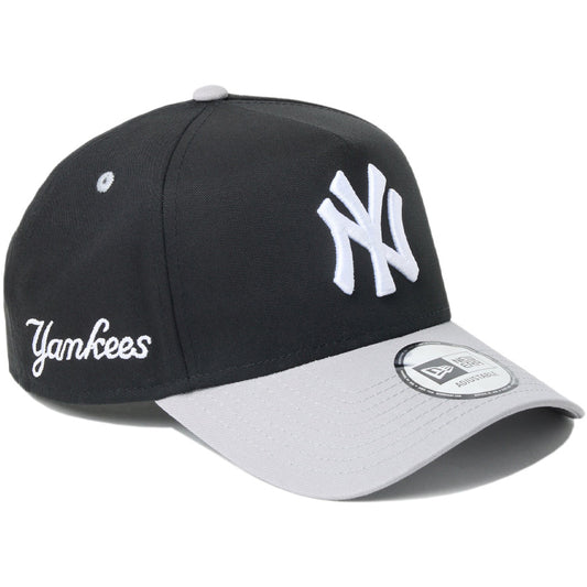 NEW ERA 9FORTY A-Frame ヤンキース ブラック グレー 斜め