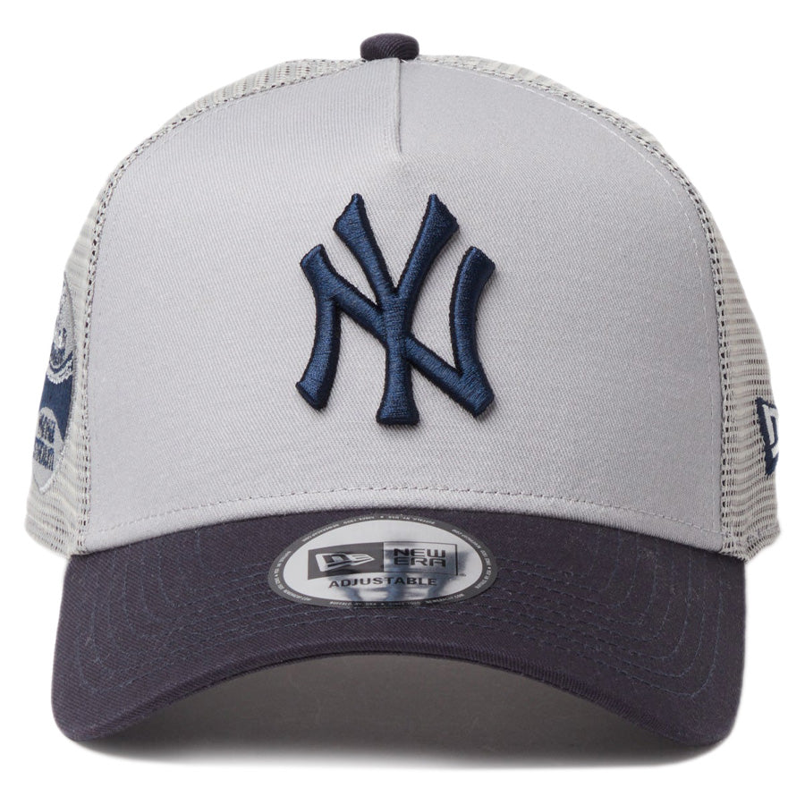 NEW ERA 9FORTY A-Frame ヤンキース グレー/ネイビー 正面デザイン