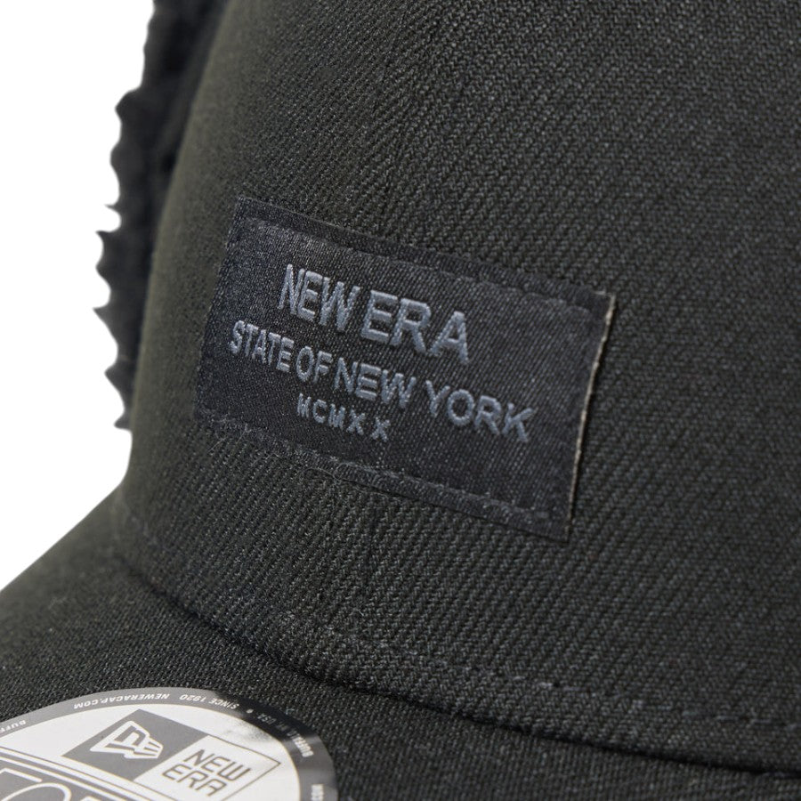 NEW ERA 9FORTY Dog Ear ドッグイヤー Black Patch キャップ ブラック フロントロゴ刺繍パッチ詳細 15137032
