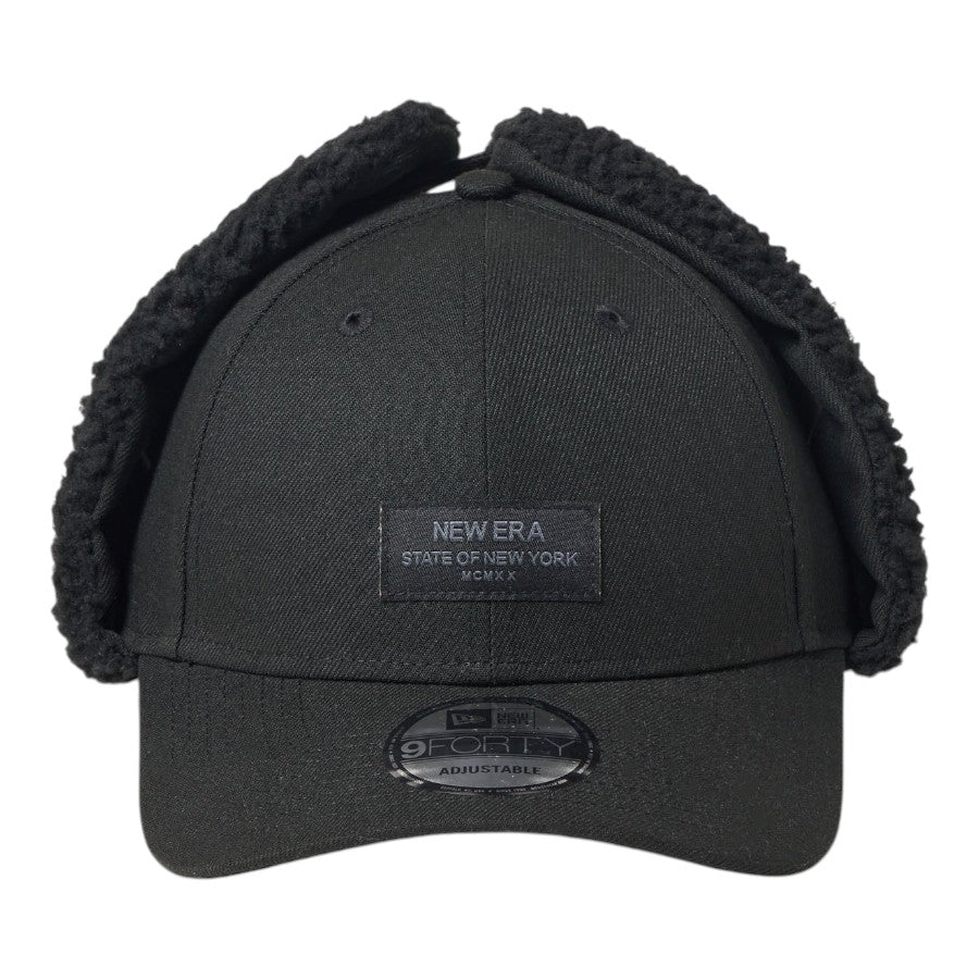 NEW ERA 9FORTY Dog Ear ドッグイヤー Black Patch キャップ ブラック 正面 15137032