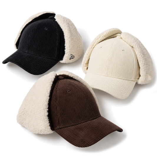 NEW ERA 9FORTY Dog Ear ドッグイヤー コーデュロイ キャップ アイボリー ブラック ダークブラウン 3カラー 15137033 15137035 15137034