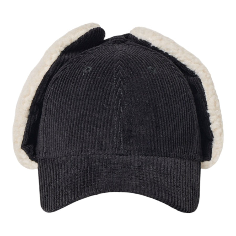NEW ERA 9FORTY Dog Ear ドッグイヤー コーデュロイ キャップ ブラック 正面 15137035