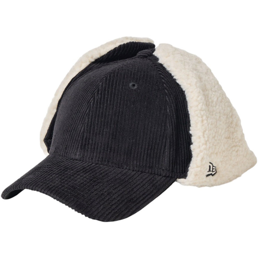 NEW ERA 9FORTY Dog Ear ドッグイヤー コーデュロイ キャップ ブラック 左斜め向き 15137035