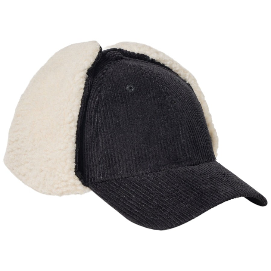 NEW ERA 9FORTY Dog Ear ドッグイヤー コーデュロイ キャップ ブラック 右斜め向き 15137035