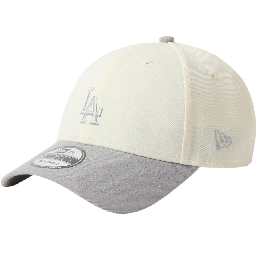 NEW ERA 9FORTY MLB 2-Tone ドジャース キャップ クロームホワイト/グレー 左斜め 15137078