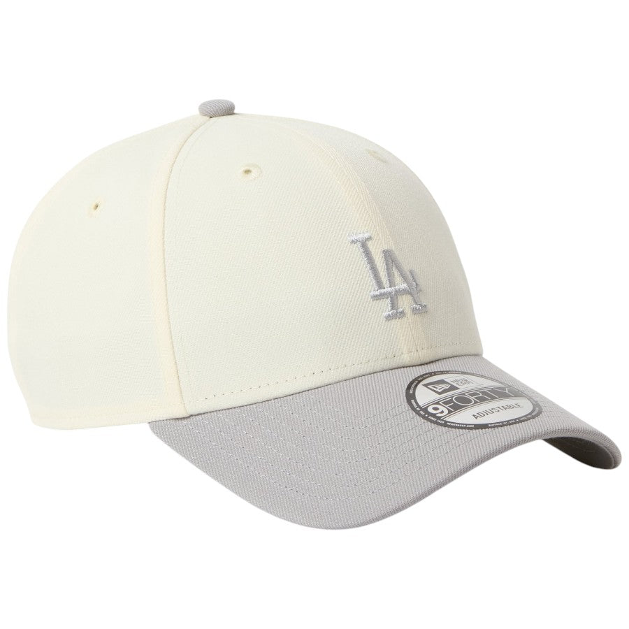 NEW ERA 9FORTY MLB 2-Tone ドジャース キャップ クロームホワイト/グレー 右斜め 15137078