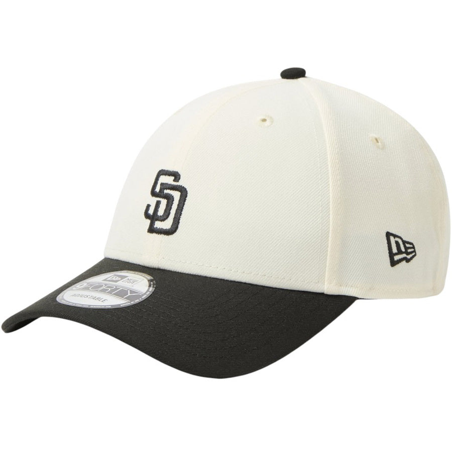 NEW ERA 9FORTY MLB 2-Tone サンディエゴ・パドレス クロームホワイト/ブラック 左斜め 15137055