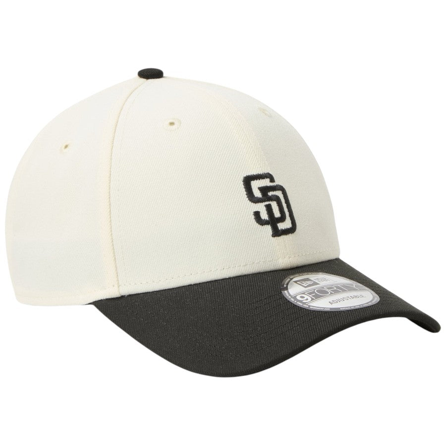 NEW ERA 9FORTY MLB 2-Tone サンディエゴ・パドレス クロームホワイト/ブラック 右斜め 15137055