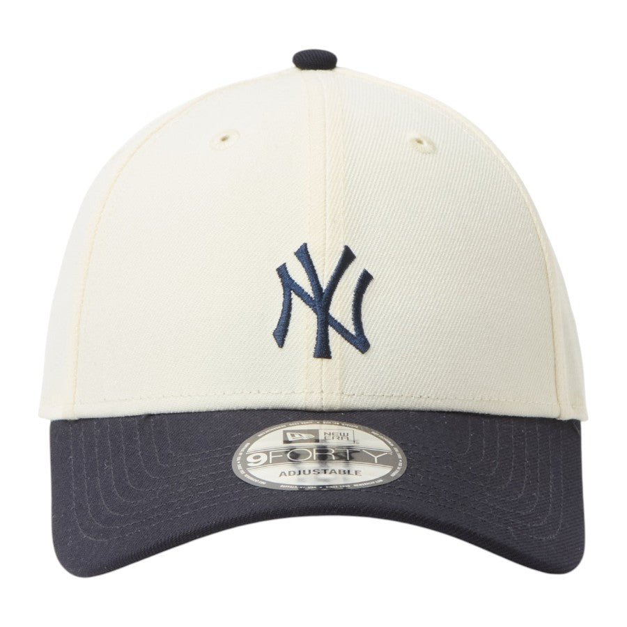 NEW ERA（ニューエラ）9FORTY MLB 2-Tone ヤンキース クロームホワイト/ネイビー 正面 15137071
