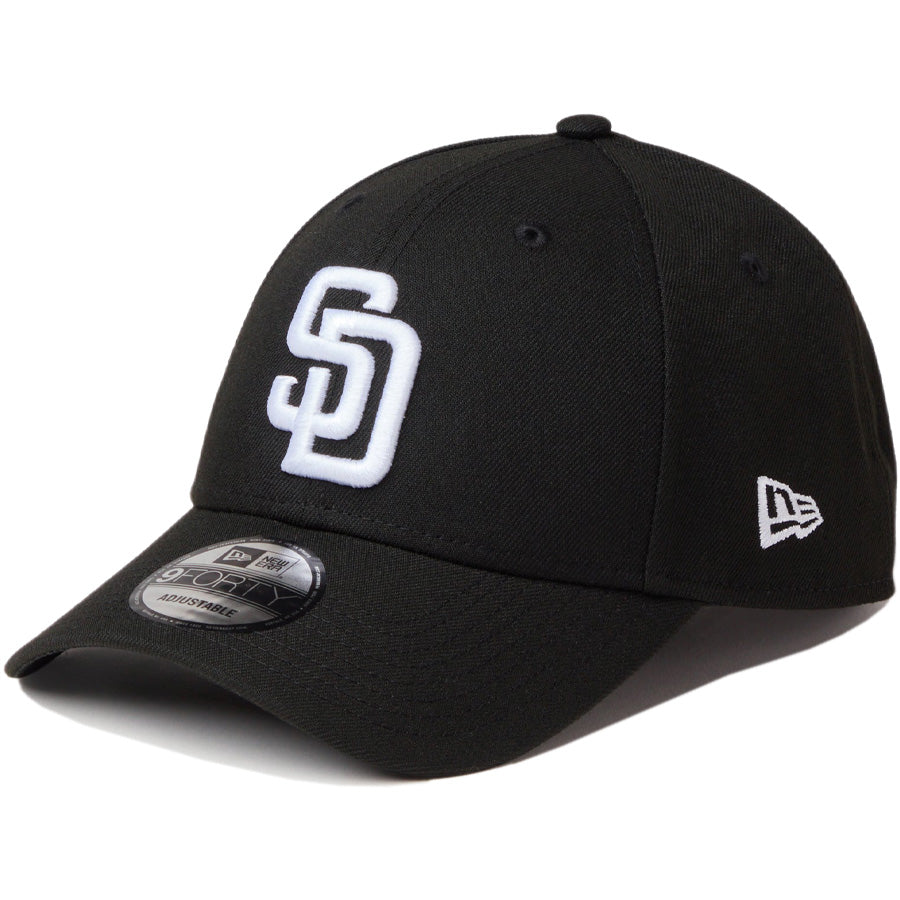 NEW ERA 9FORTY サンディエゴ・パドレス ブラック ホワイト 左斜め