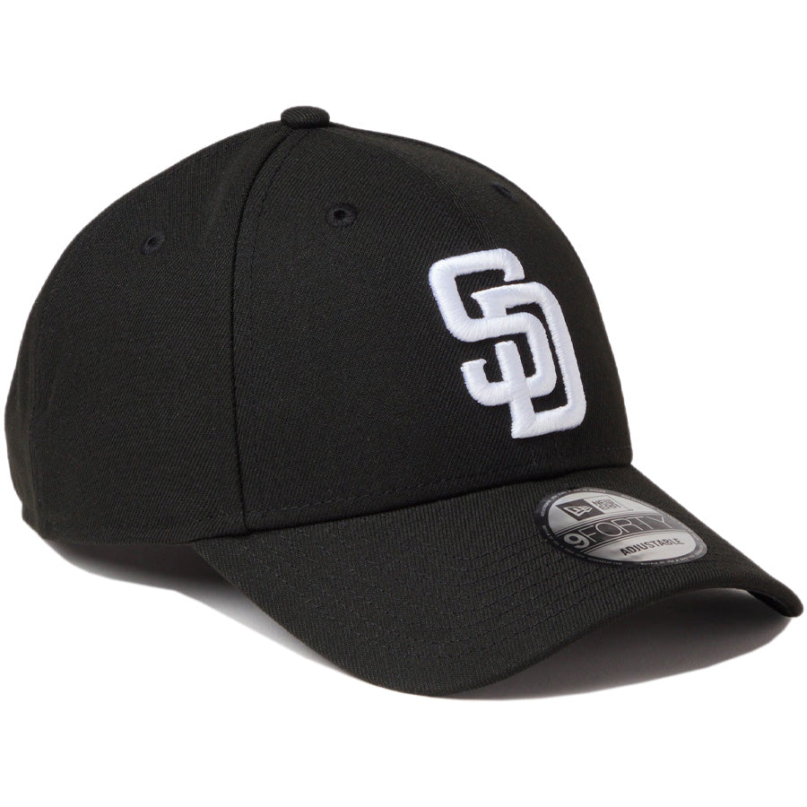 NEW ERA 9FORTY サンディエゴ・パドレス ブラック ホワイト 右斜め