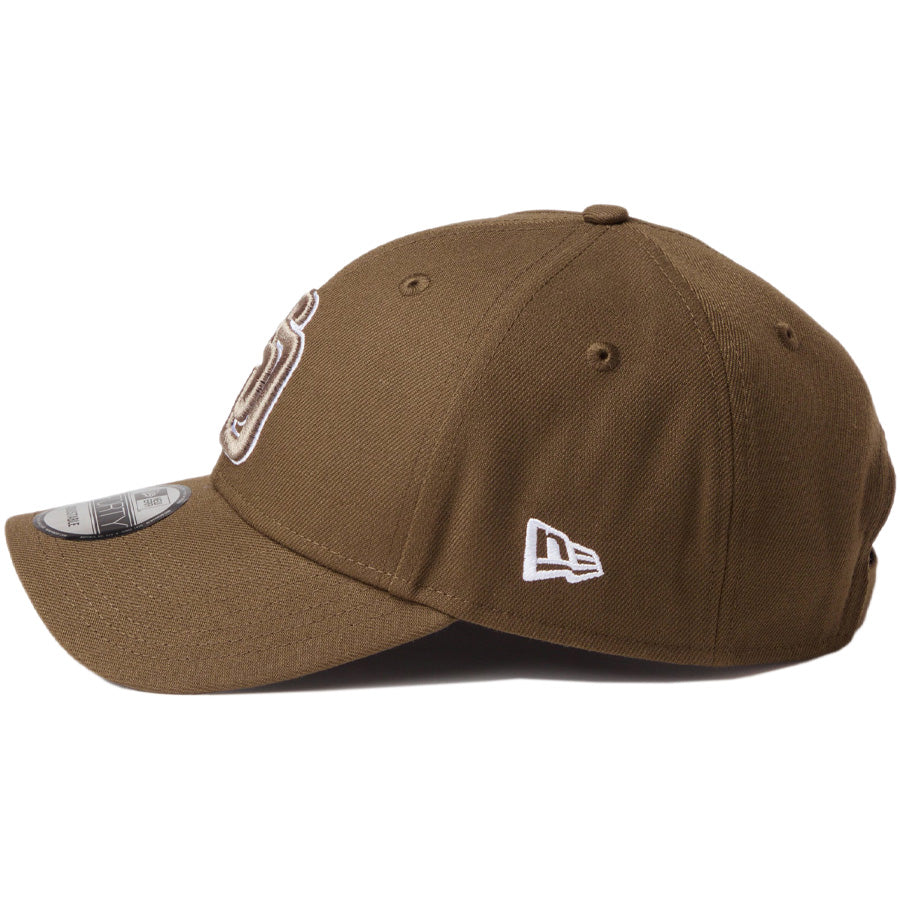 NEW ERA 9FORTY サンディエゴ・パドレス モス マーズグリーン ホワイト 左側面 NEフラッグロゴ