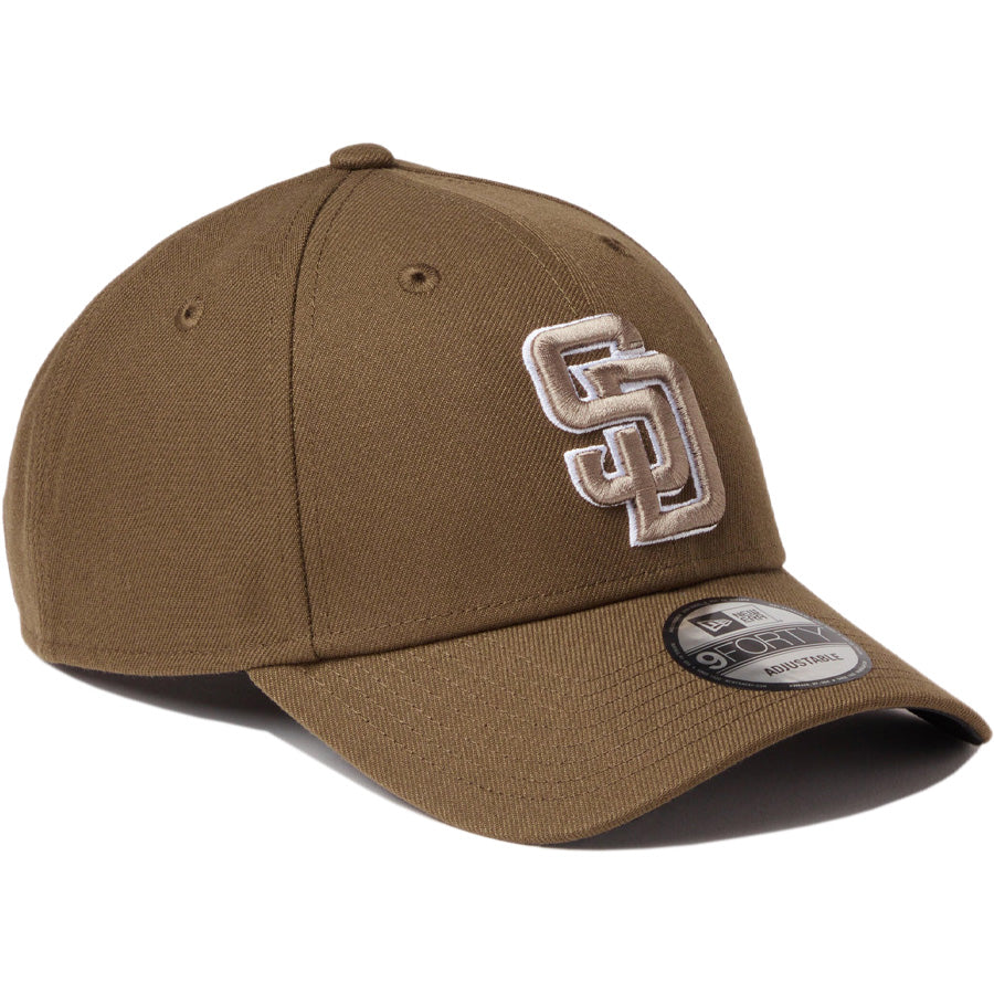 NEW ERA 9FORTY サンディエゴ・パドレス モス マーズグリーン ホワイト 右斜め