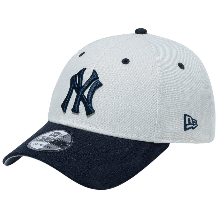 NEW ERA 9FORTY Subway Series ヤンキース キャップ サンディーリネン/ネイビーバイザー 右斜め 15217072