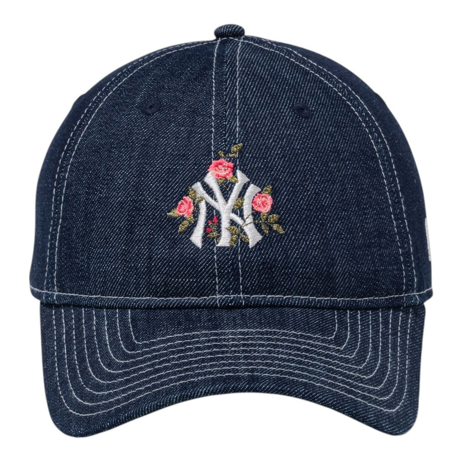 NEW ERA（ニューエラ）9FORTY アンストラクチャード Flower ヤンキース デニム 正面 15206585