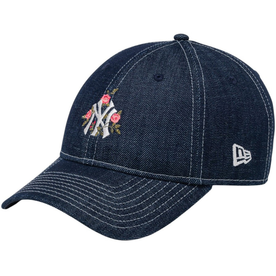 NEW ERA（ニューエラ）9FORTY アンストラクチャード Flower ヤンキース デニム 左斜め 15206585