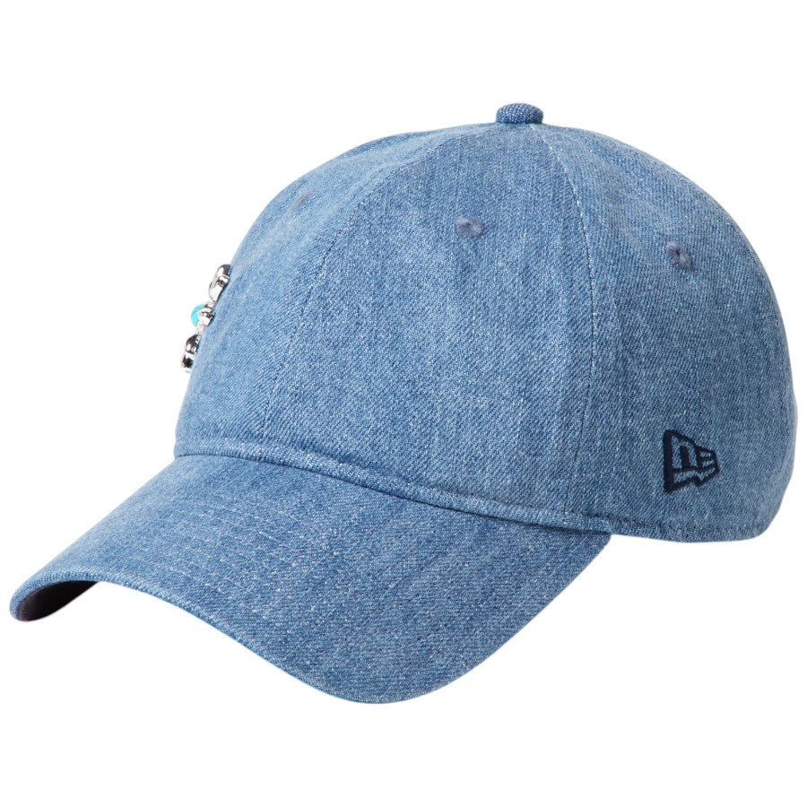 NEW ERA 9FORTY アンストラクチャード Studs スタッズ キャップ ウォッシュドデニム 左斜め向き 15137036