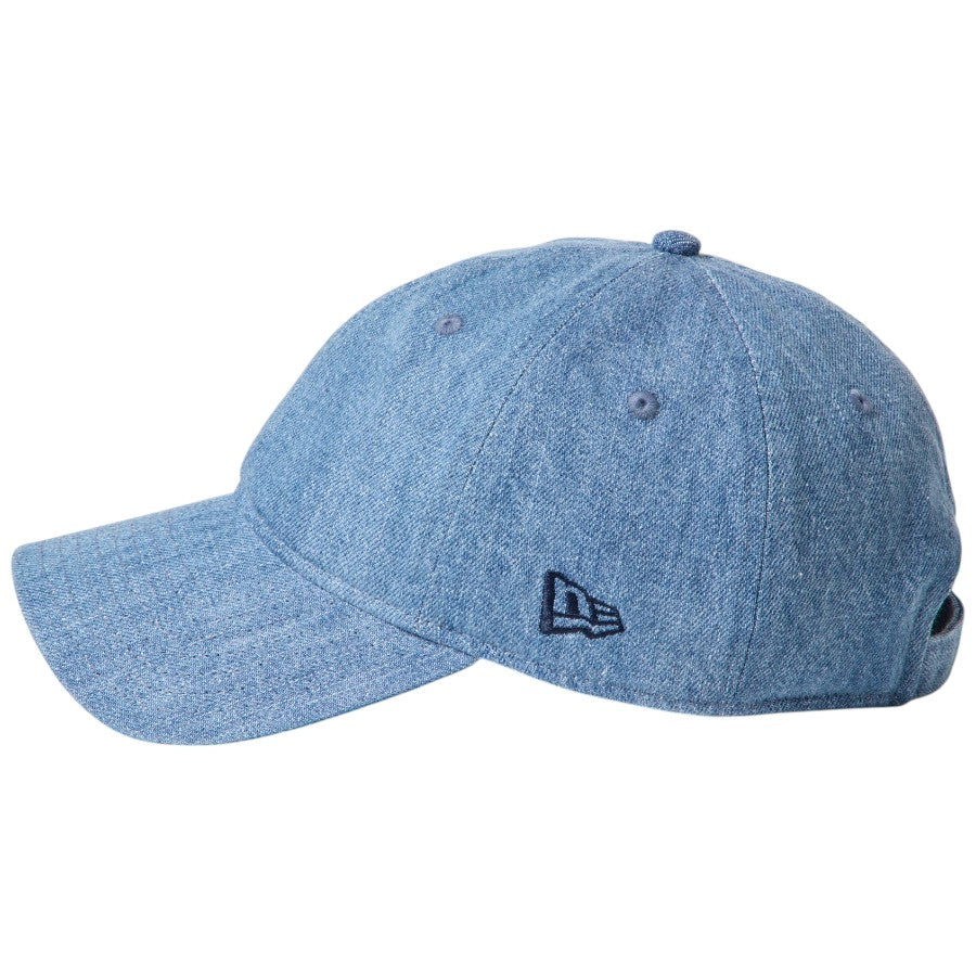 NEW ERA 9FORTY アンストラクチャード Studs スタッズ キャップ ウォッシュドデニム 左向き NEフラッグロゴ刺繍 15137036