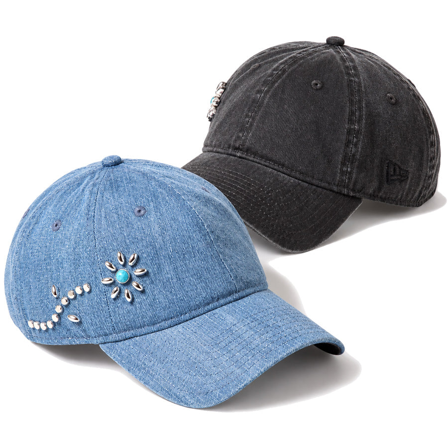 NEW ERA 9FORTY アンストラクチャード Studs スタッズ キャップ ウォッシュドデニム ブラック 2カラー 15137036 15137039