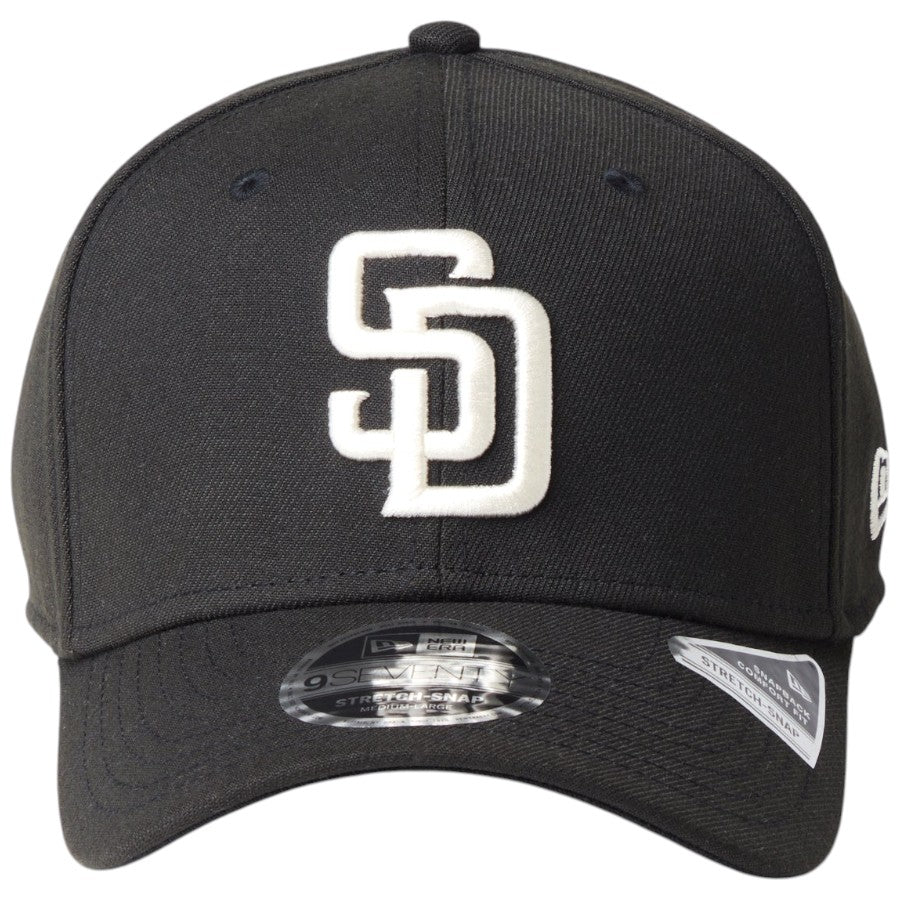 NEW ERA（ニューエラ）9SEVENTY ストレッチスナップ サンディエゴ・パドレス ブラック キャップ 正面