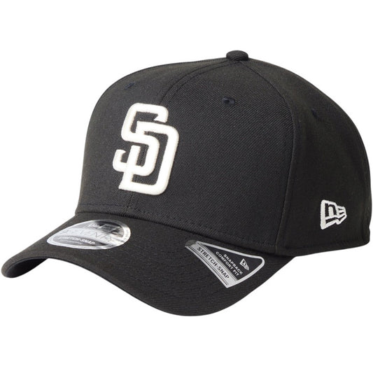NEW ERA（ニューエラ）9SEVENTY ストレッチスナップ サンディエゴ・パドレス ブラック キャップ 左斜め
