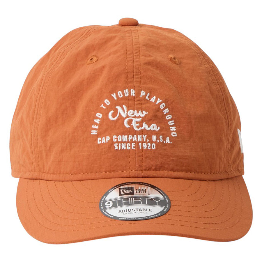 NEW ERA（ニューエラ）9THIRTY Recycle Rip Stop アーチロゴ ラストオレンジ 正面