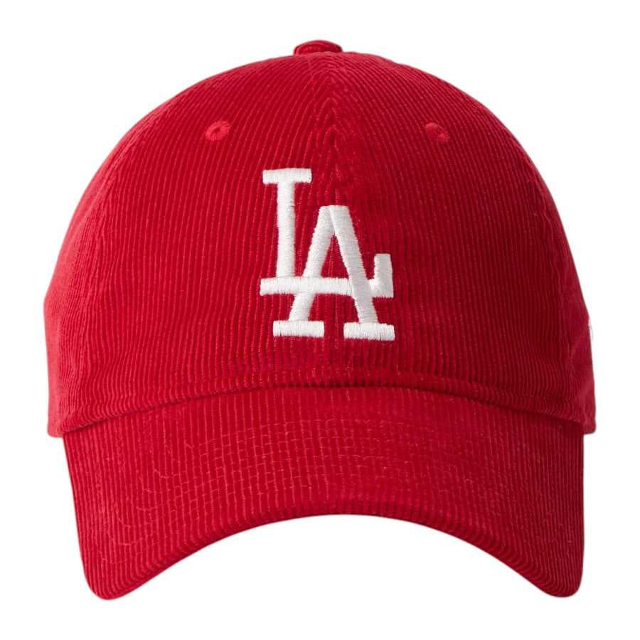 NEW ERA 9TWENTY Corduroy ドジャース キャップ スカーレット 正面 15137270