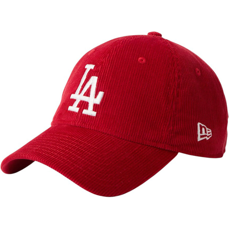 NEW ERA 9TWENTY Corduroy ドジャース キャップ スカーレット 左斜め 15137270