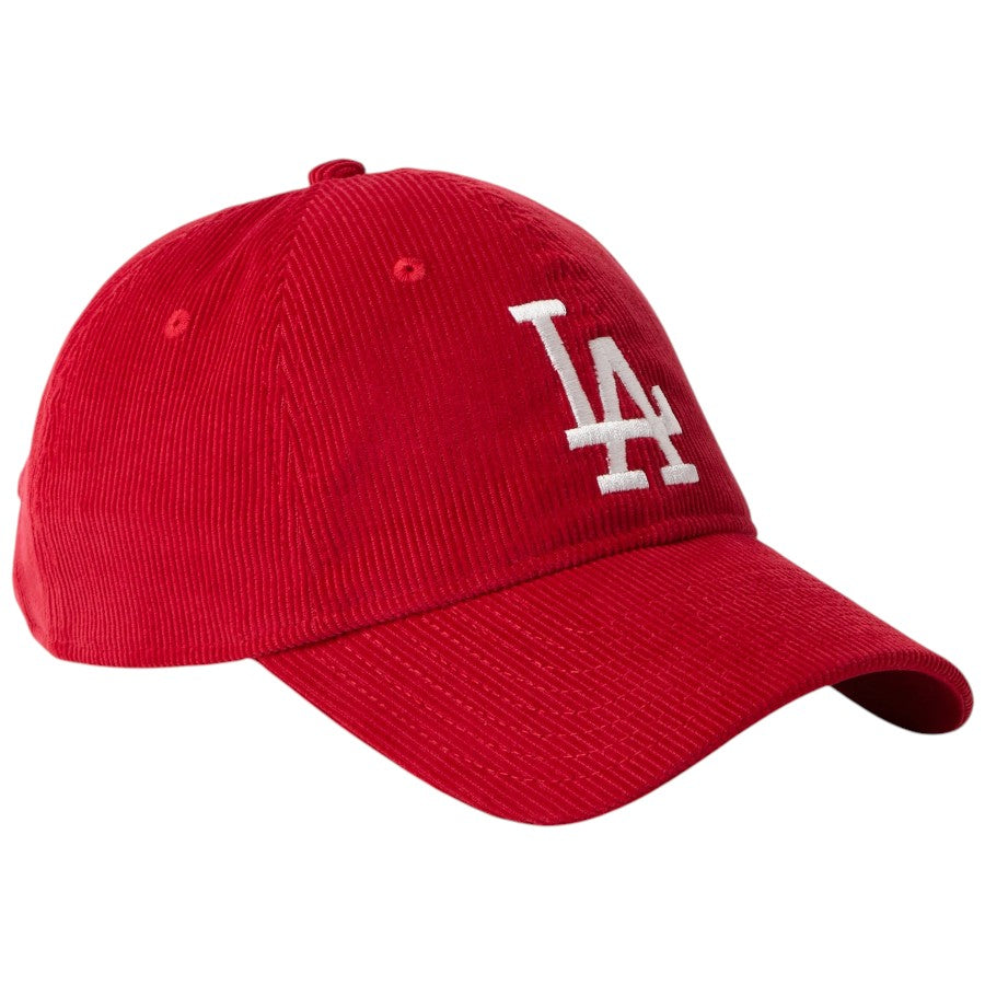 NEW ERA 9TWENTY Corduroy ドジャース キャップ スカーレット 右斜め 15137270