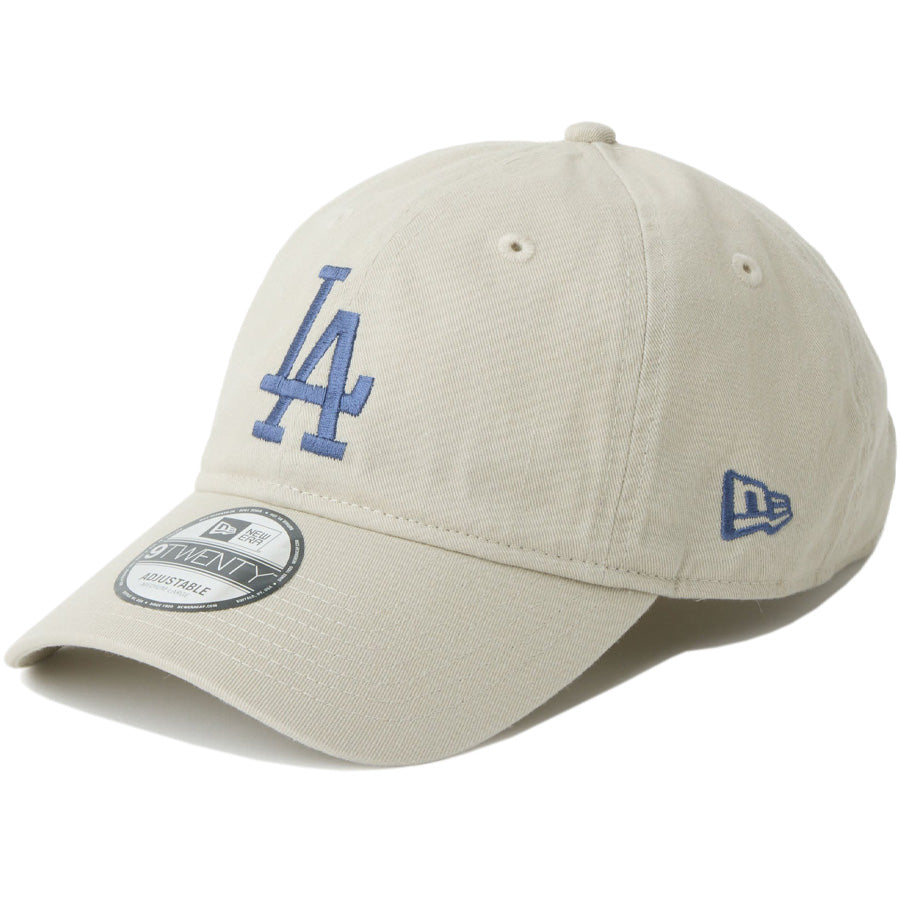 NEW ERA 9TWENTY MLB Side Patch ドジャース ストーン 左斜め