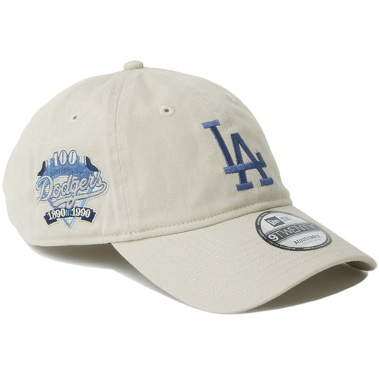 NEW ERA 9TWENTY MLB Side Patch ドジャース ストーン キャップ右斜め