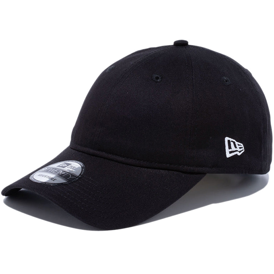NEW ERA 9TWENTY ロングバイザー ノンウォッシュコットン ベーシック キャップ ブラック 左斜め 14525072