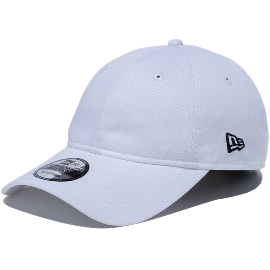NEW ERA 9TWENTY ロングバイザー ノンウォッシュコットン ベーシック キャップ ホワイト 左斜め 14525068
