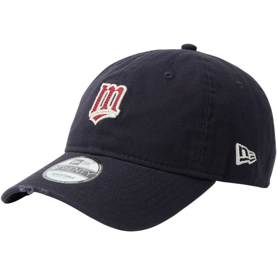 NEW ERA 9TWENTY ミネソタ・ツインズ クーパーズタウン Damaged Duck Canvas ネイビー 左斜め画像